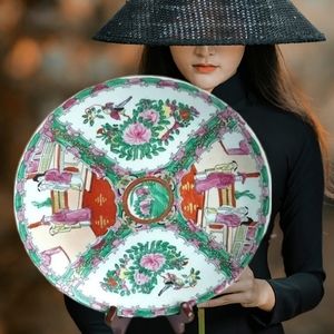 Vintage Chinese Rose Medallion Plate Ching Dynasty Daoguang Period Famille